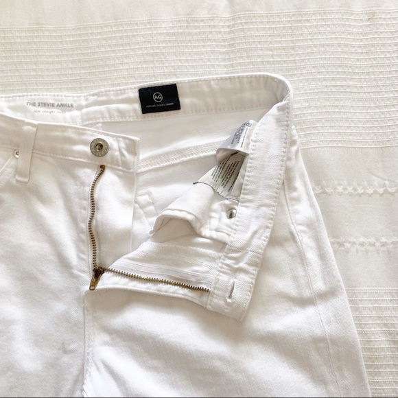 AG ADRIANO GOLDSCHMIED THE STEVIE ANKLE SLIM STRAIGHT ANKLE WHITE DENIM - Picture 7 of 11